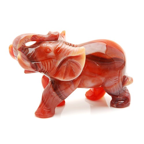 Elephant with rising trunk - Agate