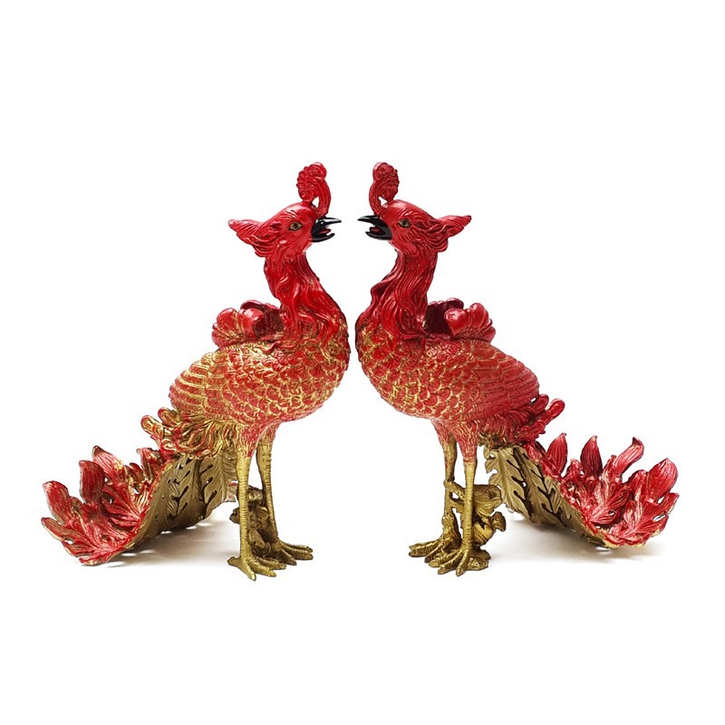 A Pair of Crimson Phoenixes for Opportunity Luck