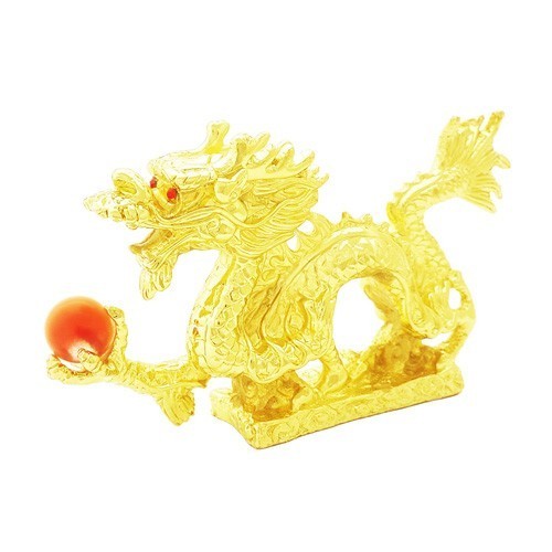 Golden Auspicious Dragon Grasping a Pearl