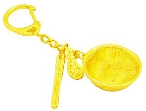 Golden Bowl Set Keychain