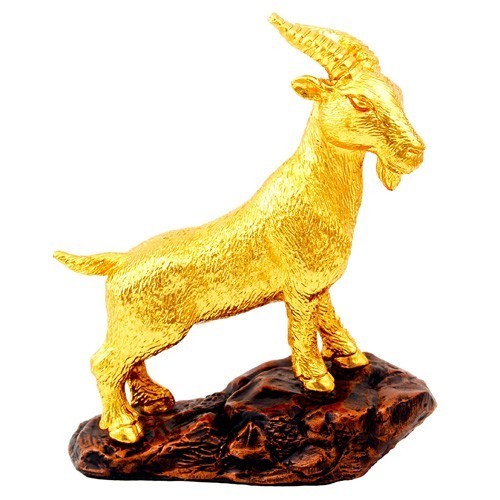 24K Gold Plated Goat Figurine