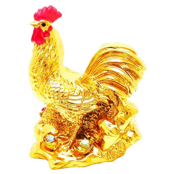 Feng Shui Gold Plated Rooster Figurine