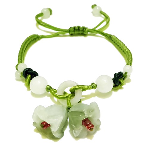 The Double Jade Flowers Charm Bracelet
