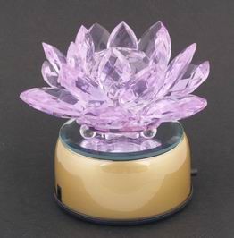 Crystal Lotus on a Rotating Stand (110 V) - Purple
