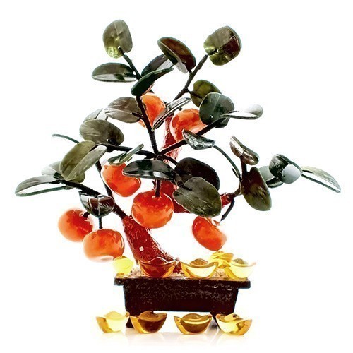 Feng Shui Jade Mandarin Orange Tree for Prosperity and Good Fortune
