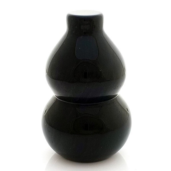 Feng Shui Natural Black Obsidian Wu Lou Gourd for Dissipating BAD Luck