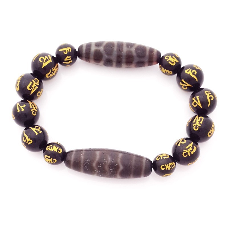 Authentic OLD Agate Garuda with Turtle Back dZi Beads Bracelet for Health and Longevity