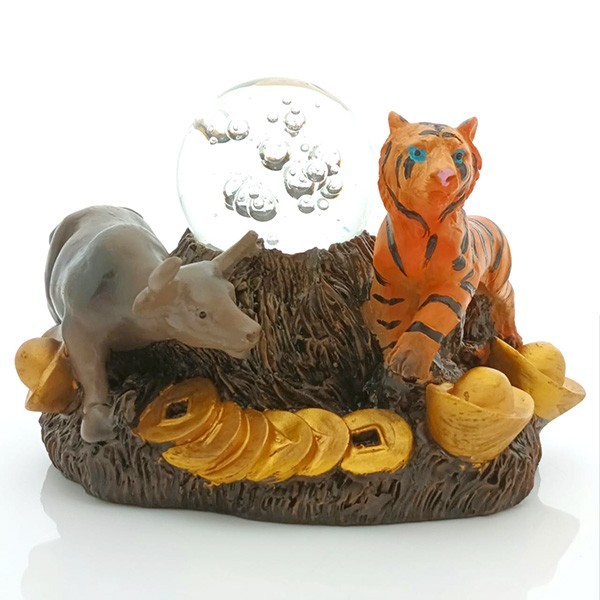 Ox and Tiger with Crystal Ball