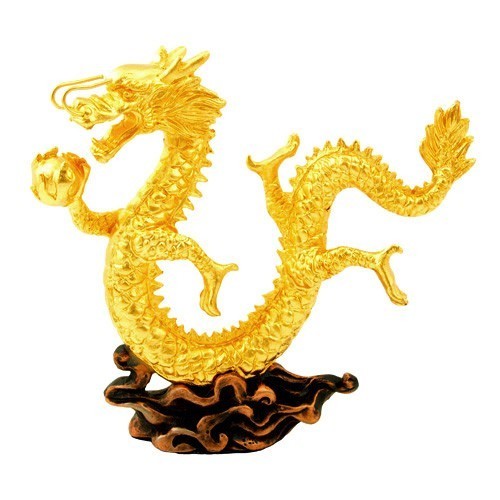 24K Gold Plated Dragon Figurine