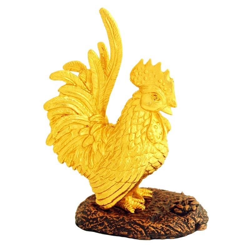24K Gold Plated Rooster Figurine