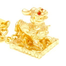 Gold Pi Yao Keychain For Good Fortune and Protection