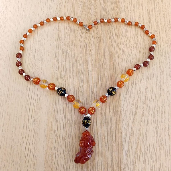 Red Agate Pi Yao Necklace