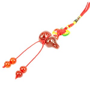 Red Agate Wu Lou Tassel for Health and Good Fortune