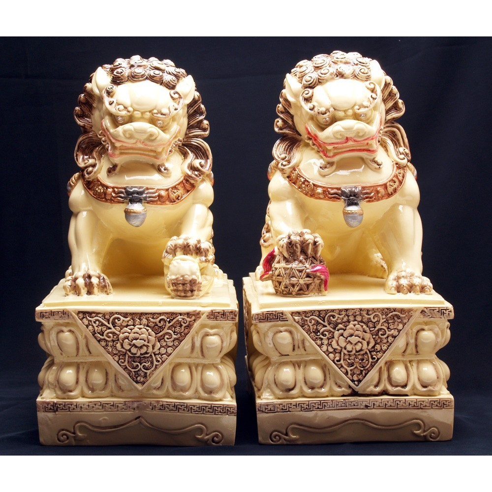 A Pair of Temple Lions