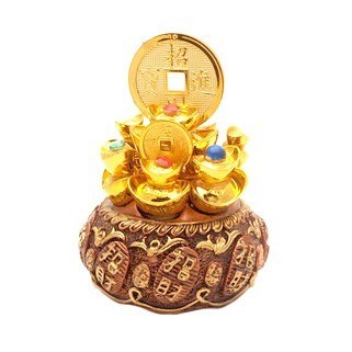 Overloaded Wealth Pot with Golden Ingots and Coins