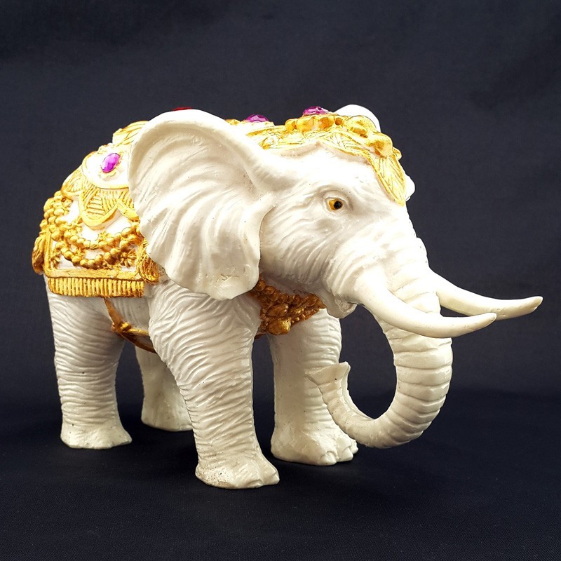 Feng Shui Sculpture White Elephant Statue for Success Luck and Protection